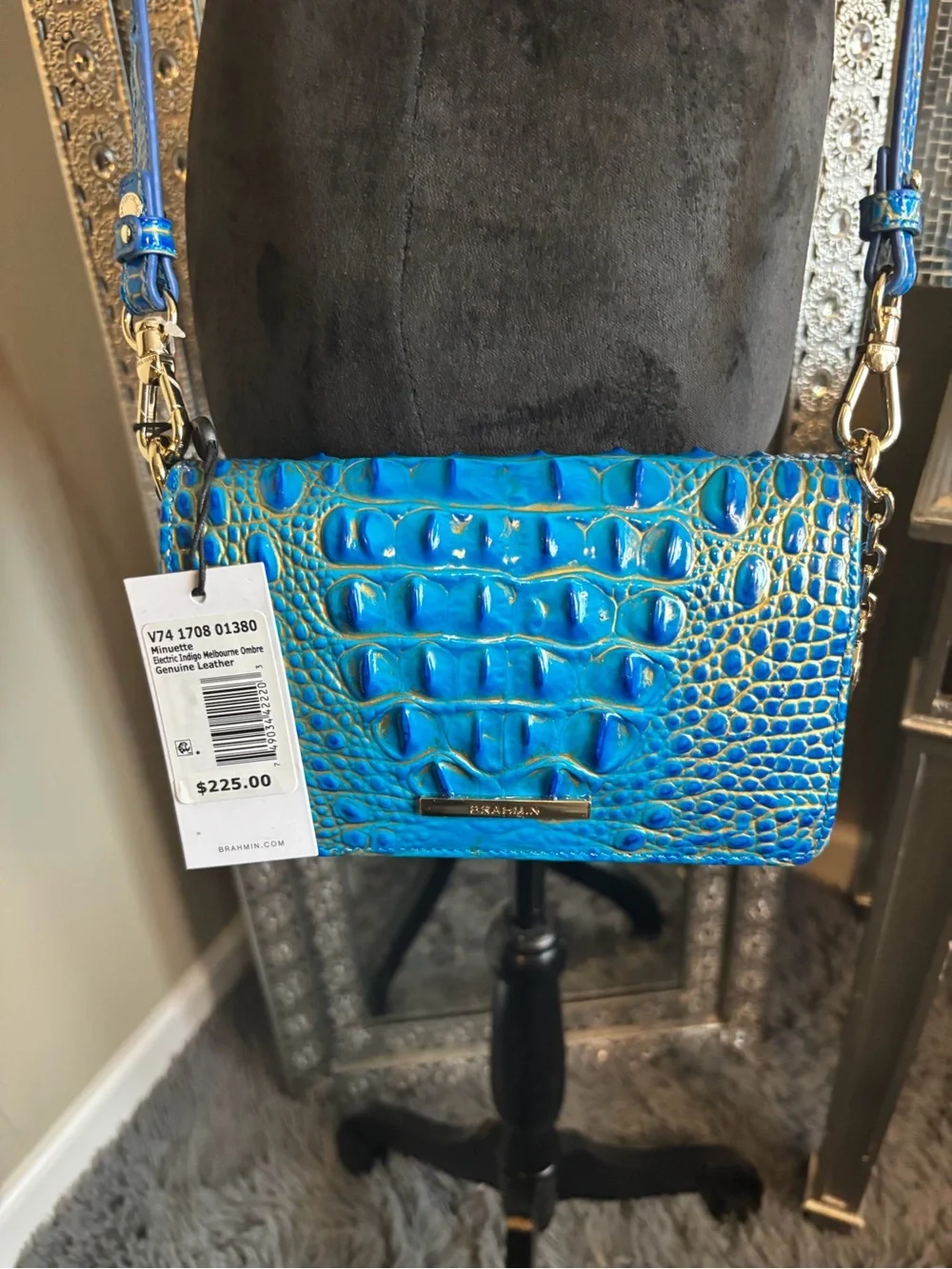 💕Brahmin Minuette Electric Indigo‎ Ombré Crossbody Bag